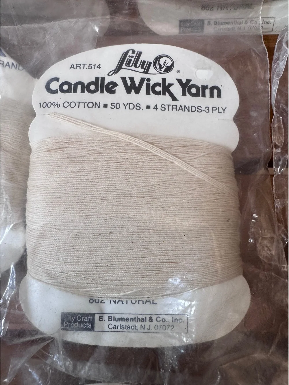 Vintage Lily Candle Wick Yarn Lot (8 Skeins) - 100% Cotton Crafting Thread
